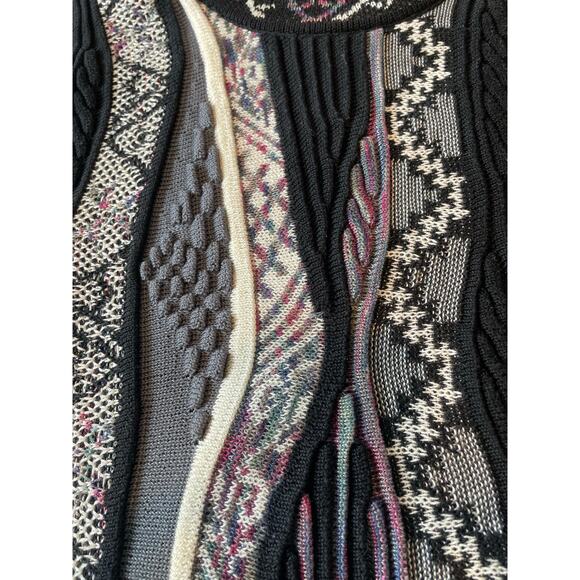 Tundra Canada 3D Knit Sweater XL Coogi Style Textured Vintage Mercerized Cotton - Picture 6 of 13